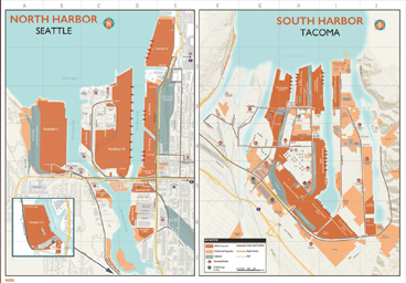 Seattle & Tacoma Ports Map